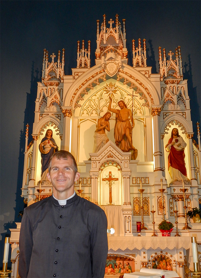Father Johnathan Meyer at St. John's Catholic Church.