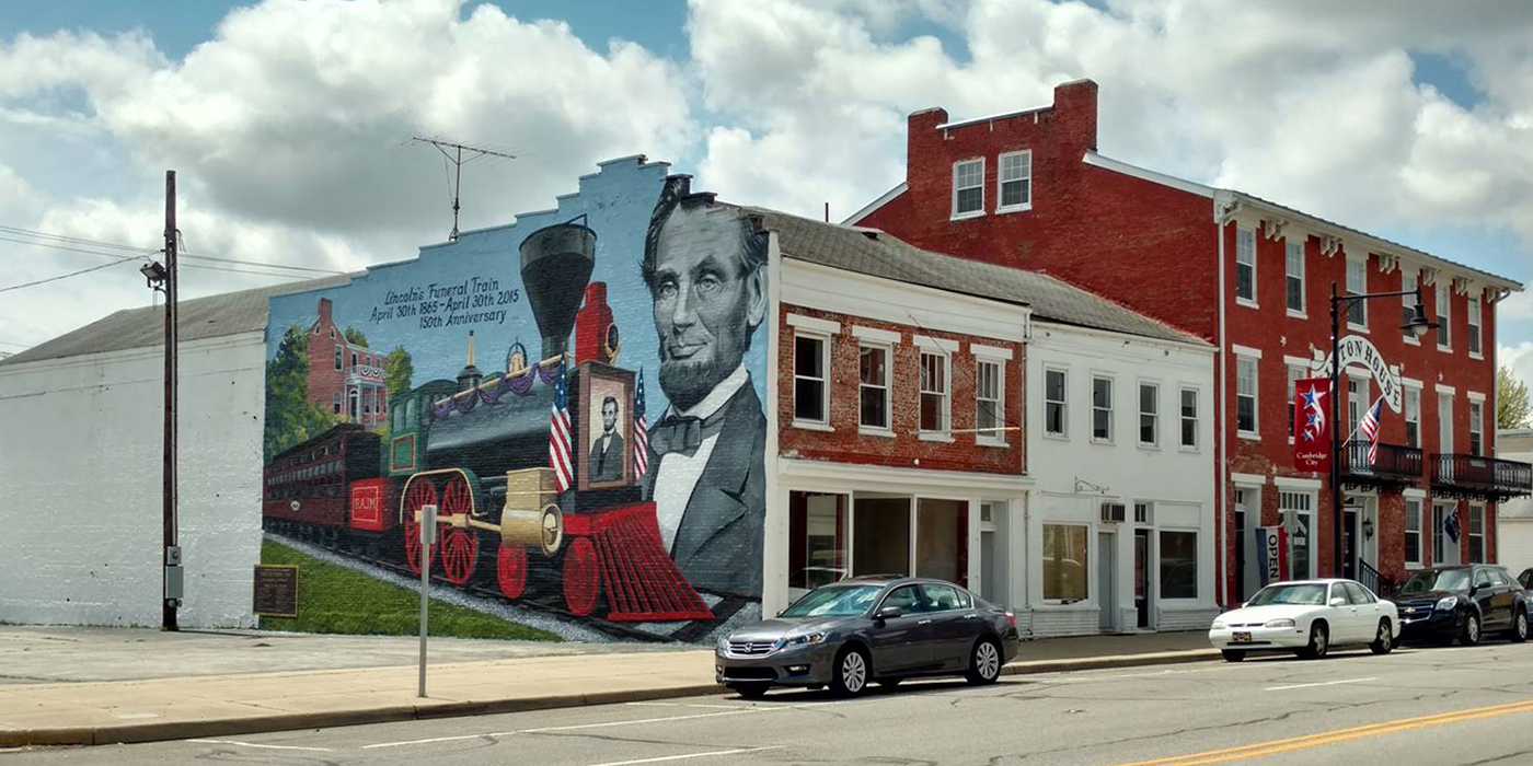 12 West Main Street, Cambridge City, Lincoln Mural
