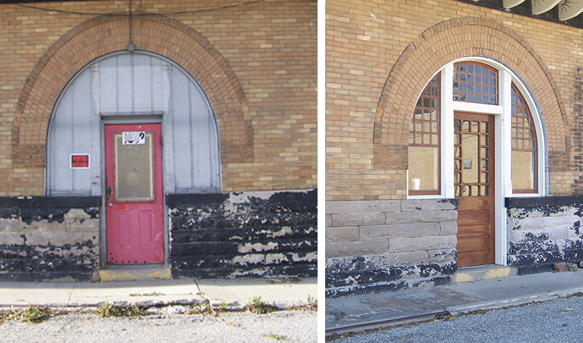 Marion Depot restored door