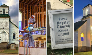 West Baden Springs First Baptist (Colored) Church before and after restoration